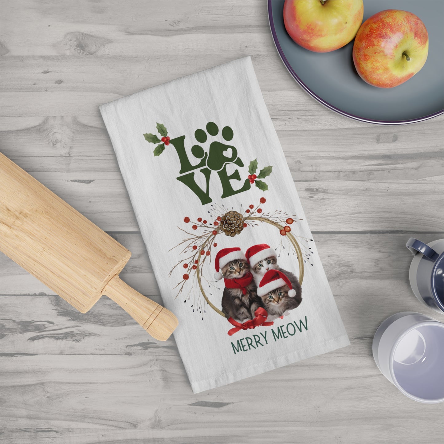 Merry Meow Tea Towel