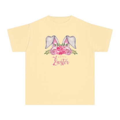 Floral Watercolor Bunny Kids Easter Tee