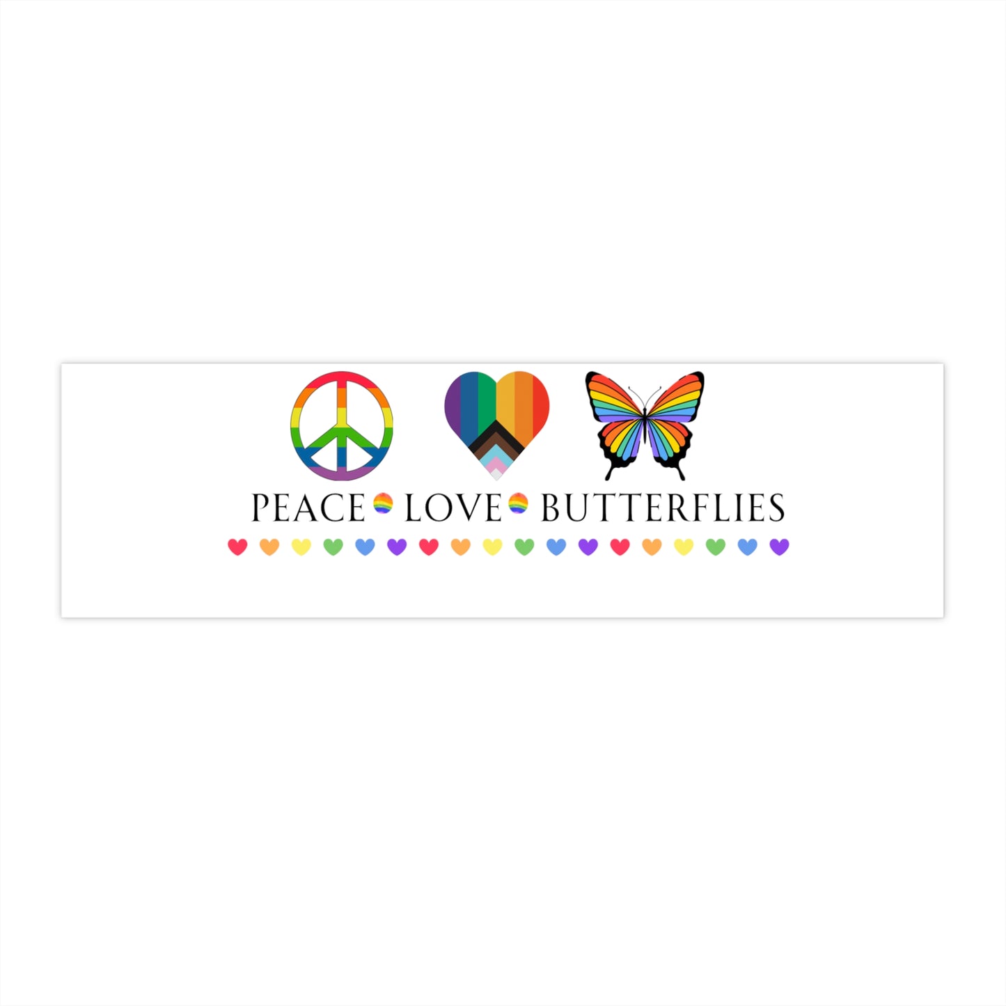 Peace, Love, Butterflys Bumper Sticker