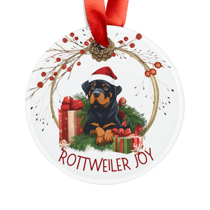 Rottweiler Holiday Ornament with Ribbon