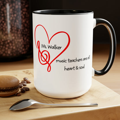 MusicTeacher Personalized Valentine Mug 15oz