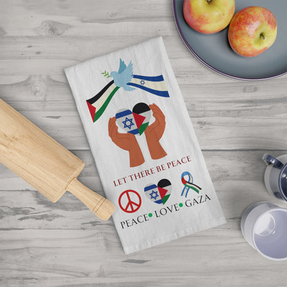 Peace, Love,  and Gaza Tea Towel
