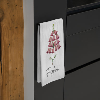 Foxglove Floral Handpainted Botanical Tea Towels