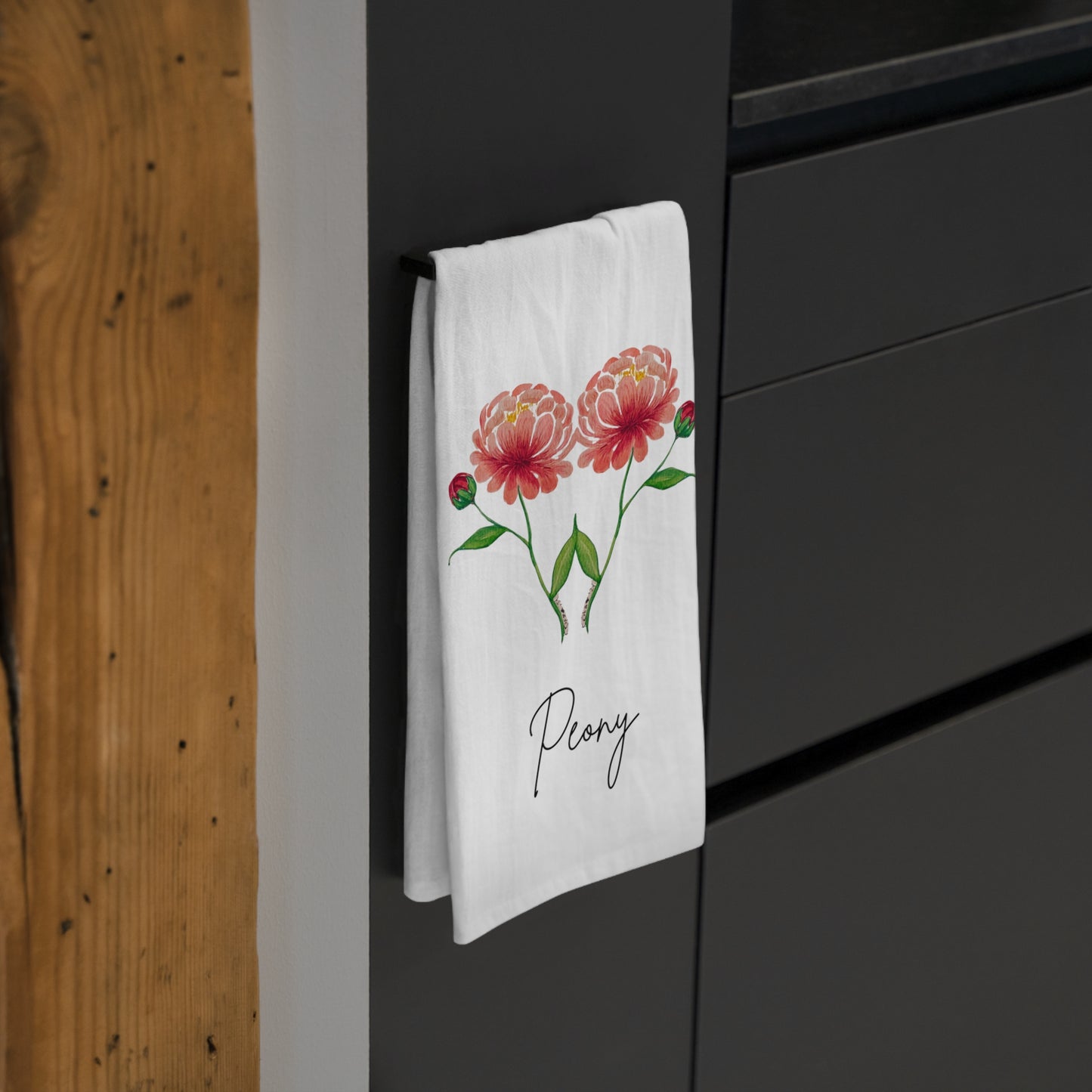 Peony Floral Handpainted Botanical Tea Towels