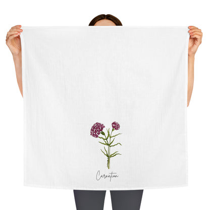 Handpainted Carnation Floral Tea Towels