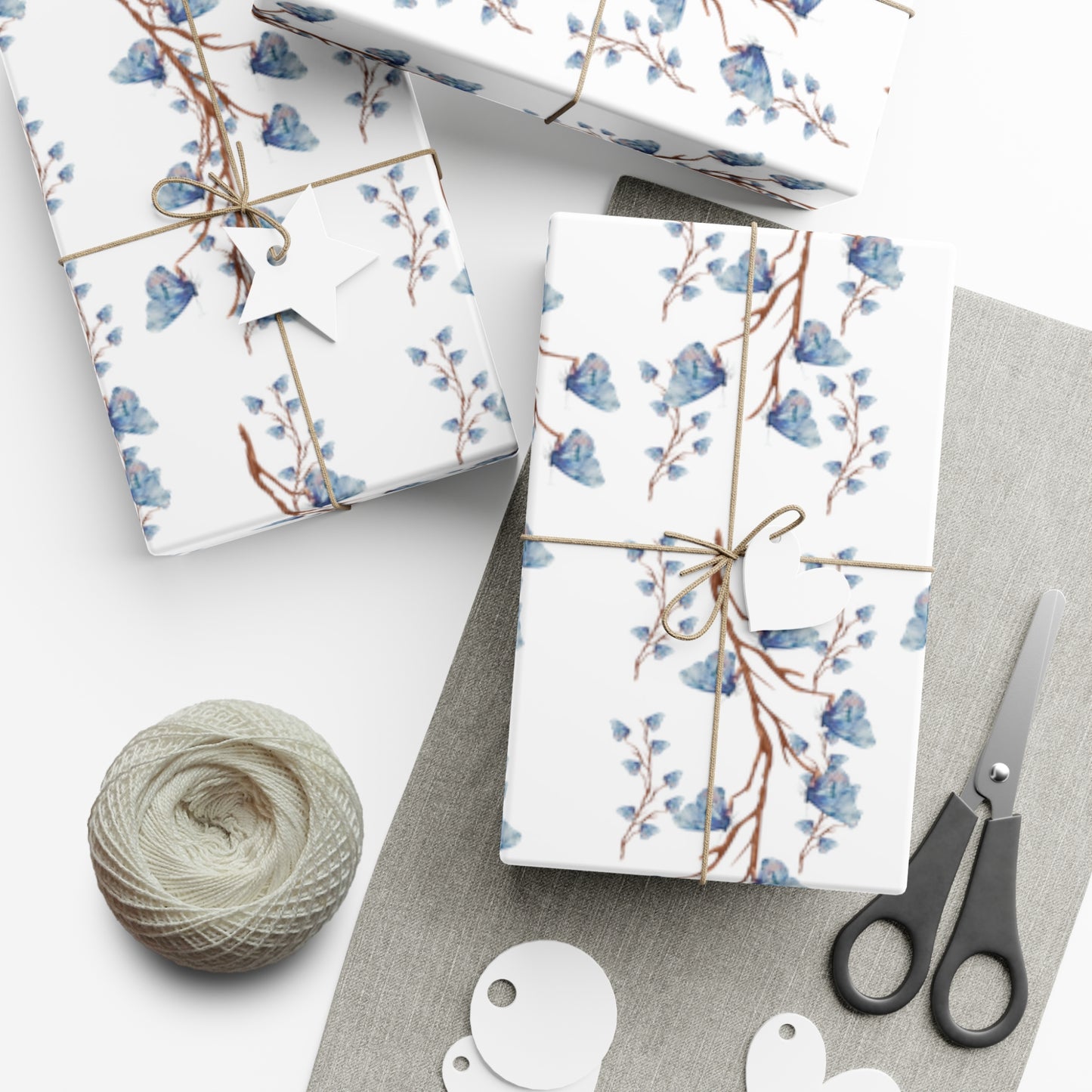 Blue Butterfly Gift Wrap