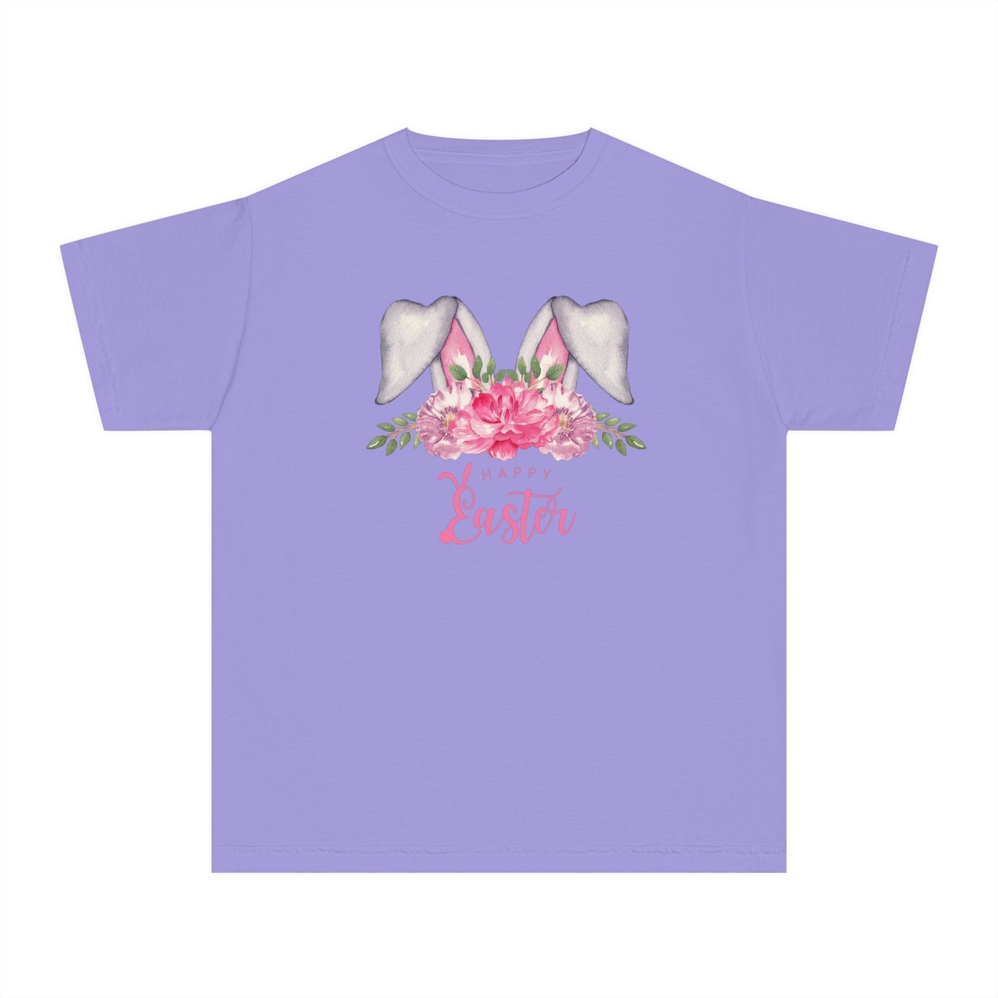 Floral Watercolor Bunny Kids Easter Tee