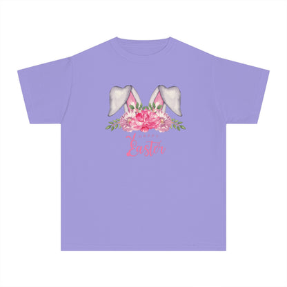 Floral Watercolor Bunny Kids Easter Tee