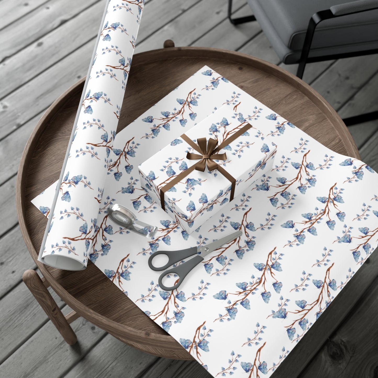 Blue Butterfly Gift Wrap