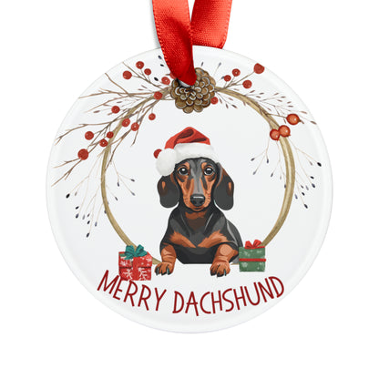 Dachshund Holiday Ornament with Ribbon