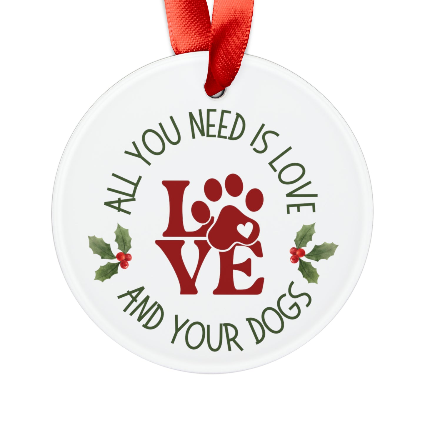 Beagle Joy Holiday Ornament with Ribbon