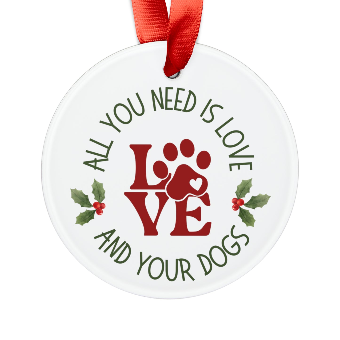 German Shepherd  Holiday Ornament with Ribbon