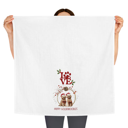 Goldendoodle Holiday Tea Towel
