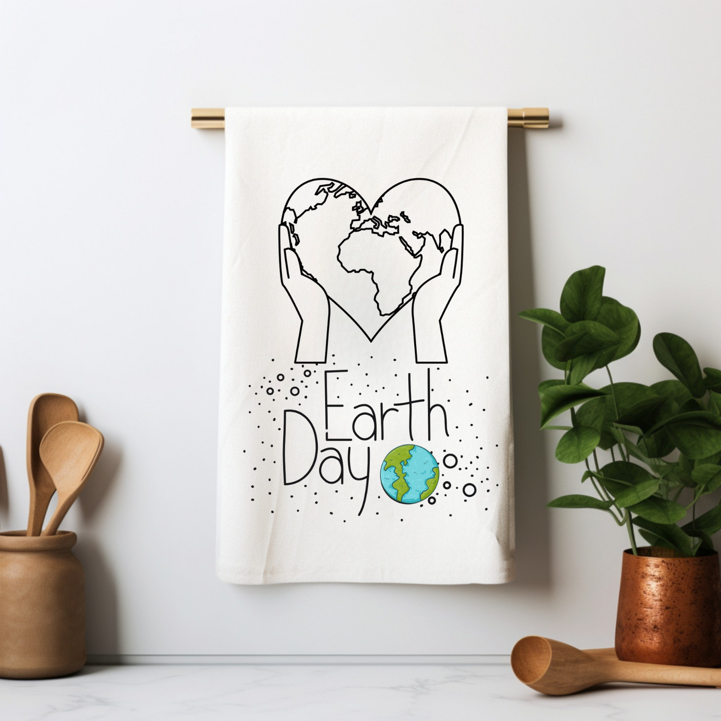 Earth in Hands Tea Towels