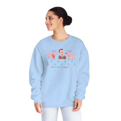 Three Merry Piggies  Crewneck Sweatshirt