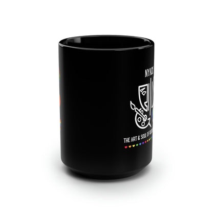 Nyack Pride Art & Soul All Black Mug, 15oz