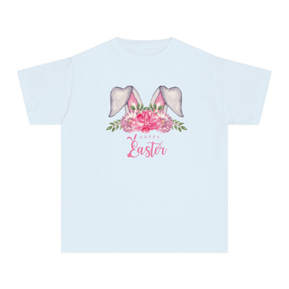 Floral Watercolor Bunny Kids Easter Tee