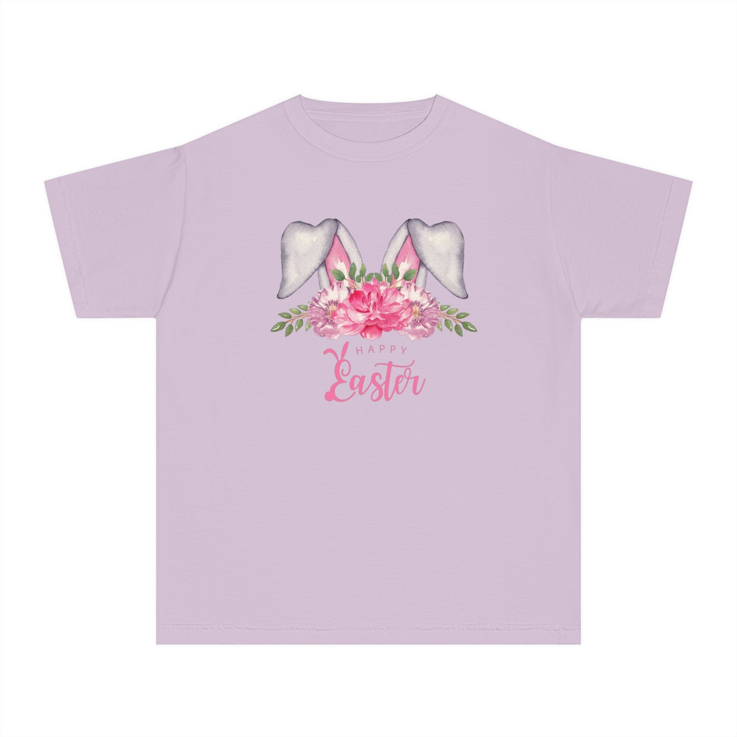 Floral Watercolor Bunny Kids Easter Tee