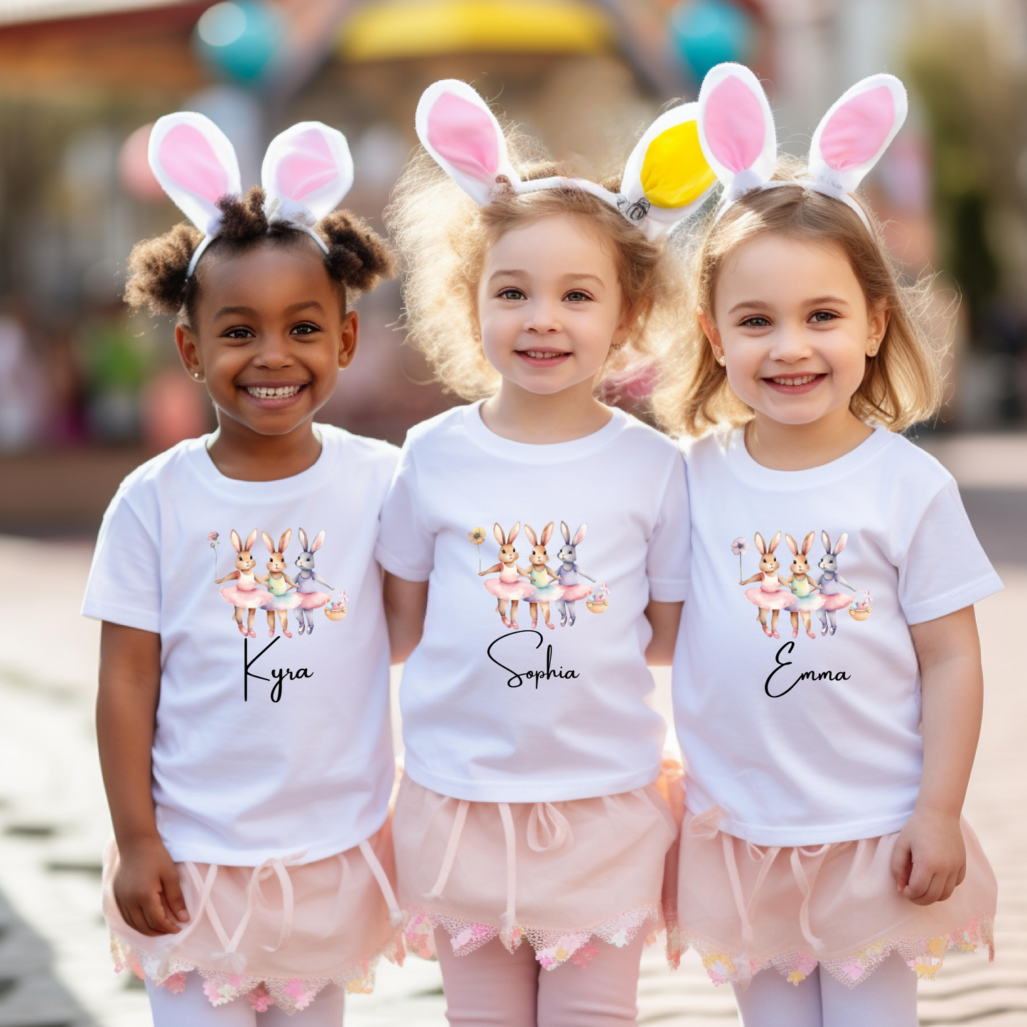 Personalized Ballerina Bunny Kids Easter Tee