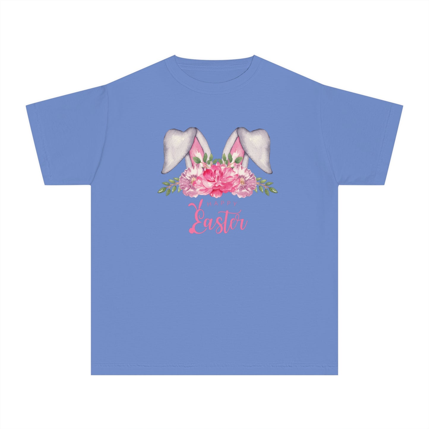 Floral Watercolor Bunny Kids Easter Tee