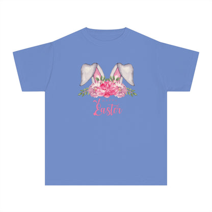 Floral Watercolor Bunny Kids Easter Tee