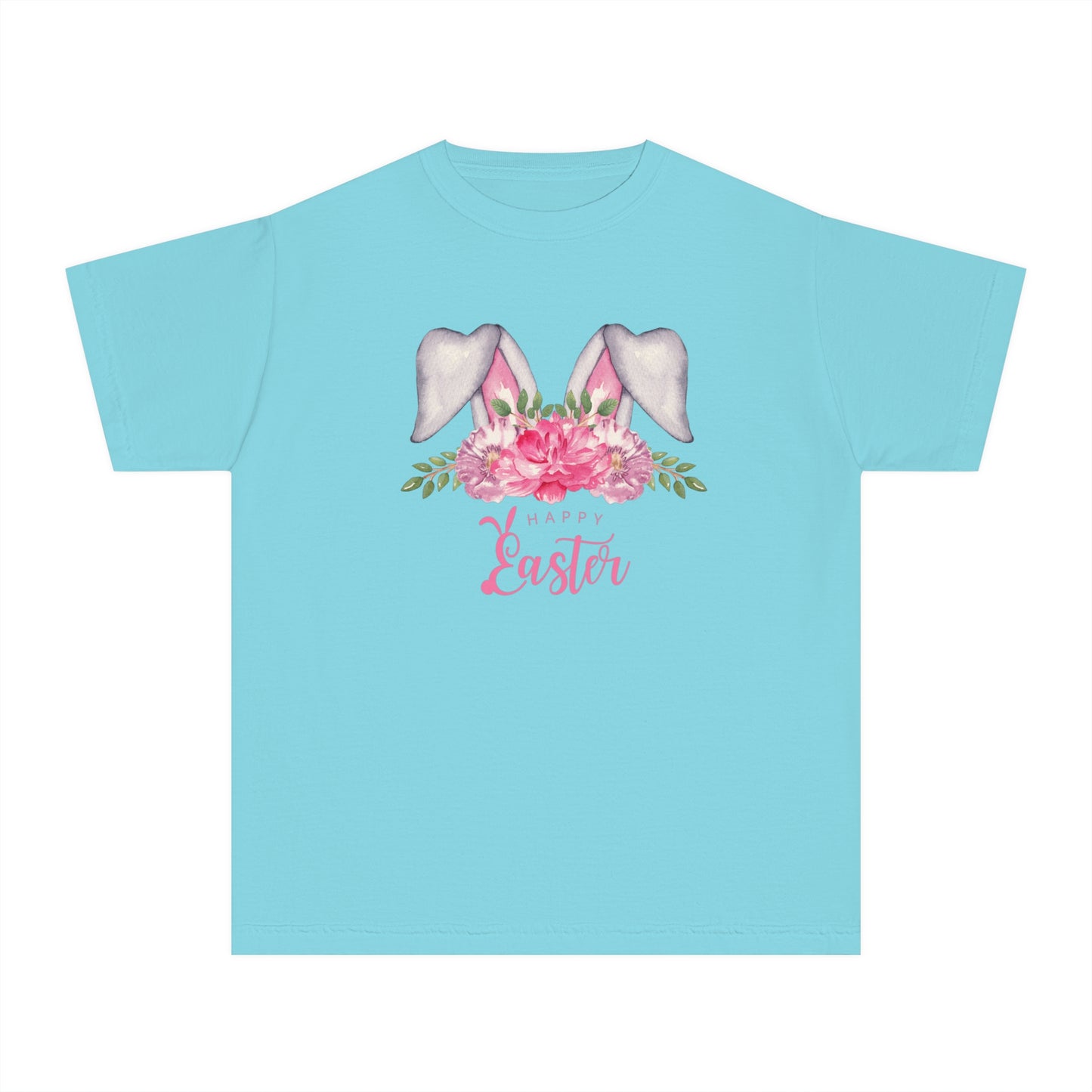 Floral Watercolor Bunny Kids Easter Tee