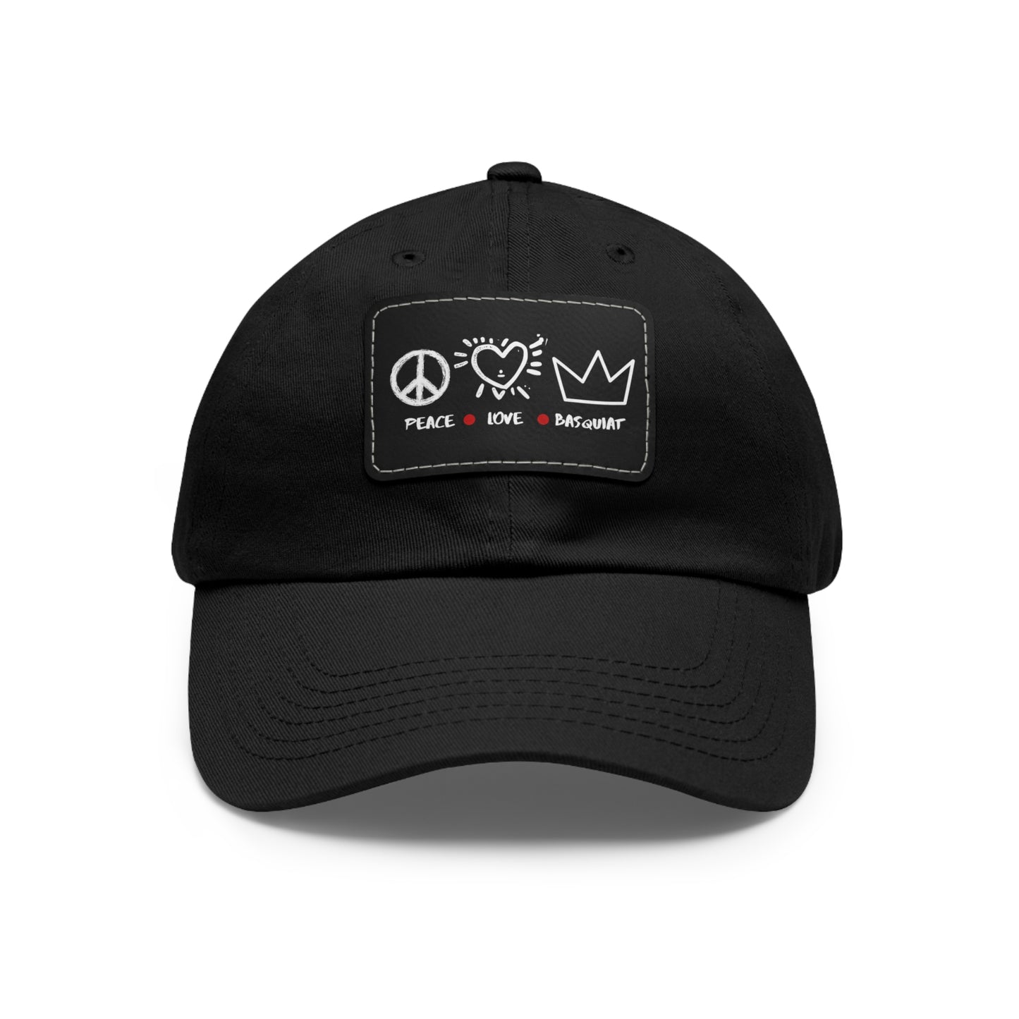 Basquiat Themed Cap with Leather Patch