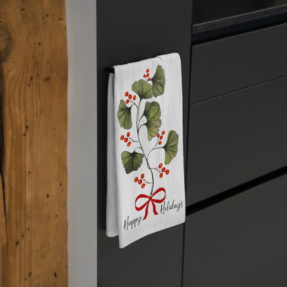 Holiday Ginkgo Leaves Tea Towels