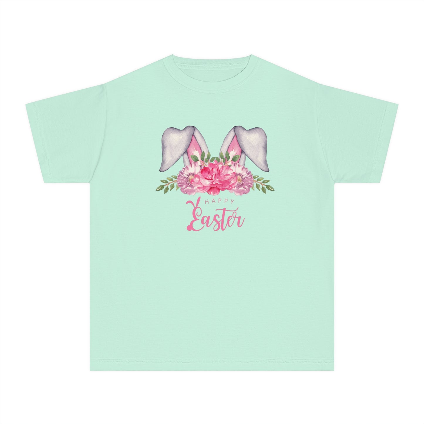 Floral Watercolor Bunny Kids Easter Tee