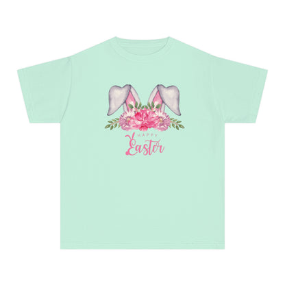 Floral Watercolor Bunny Kids Easter Tee