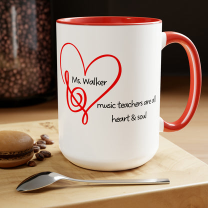 MusicTeacher Personalized Valentine Mug 15oz