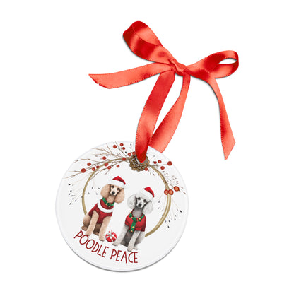 Poodle Holiday Ornament with Ribbon