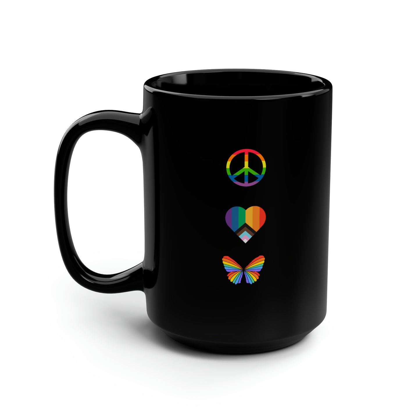 Nyack Pride Art & Soul All Black Mug, 15oz