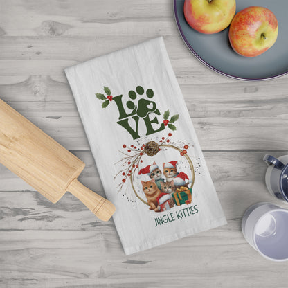 Jingle Kitties Holiday Tea Towel