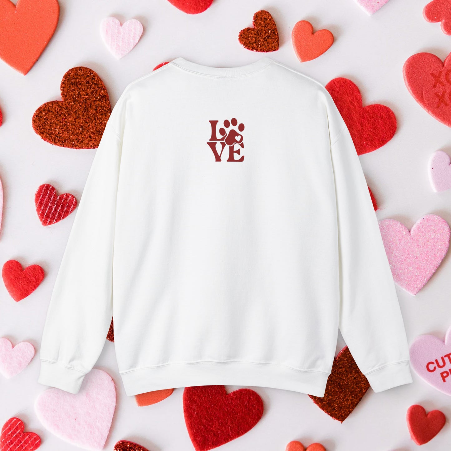 Happy Havanese Valentine Heart-filled Crewneck Sweatshirt