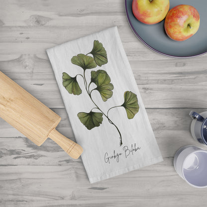 Handpainted Ginkgo Leaves Tea Towels