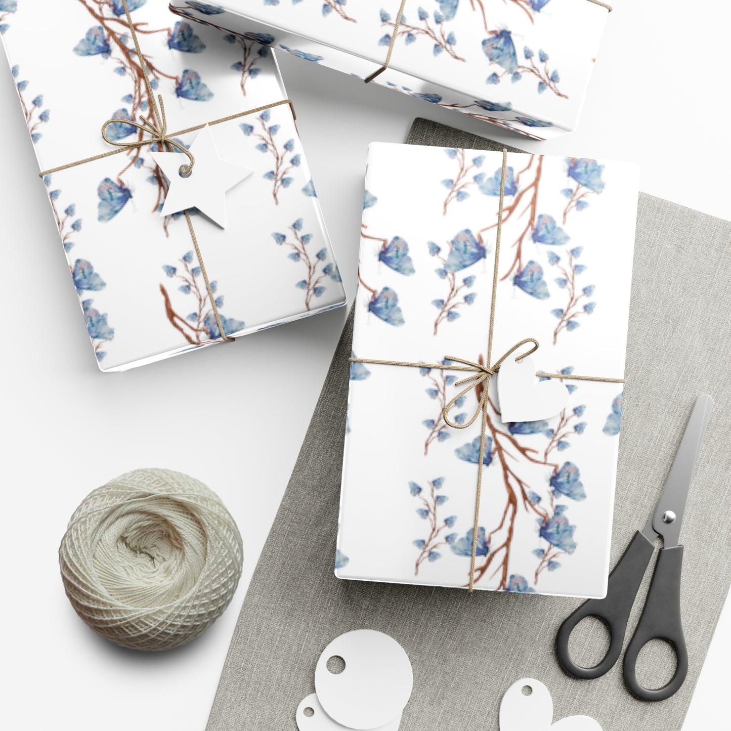 Blue Butterfly Gift Wrap