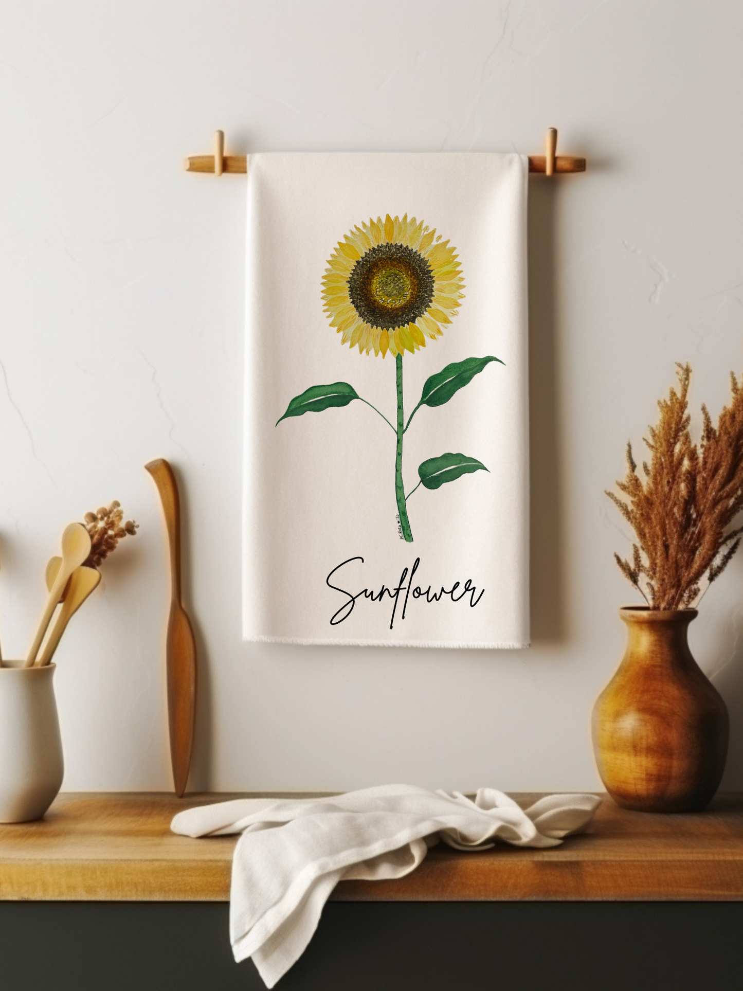 Sunflower Handpainted Tea Towels