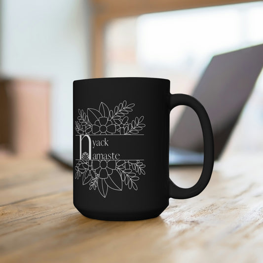 Nyack Namaste Black Mug 15oz